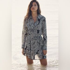 NWOT Zara BELTED PRINTED DRESS